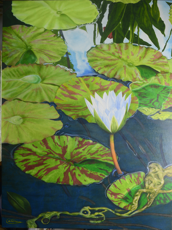 Painting of a water lily