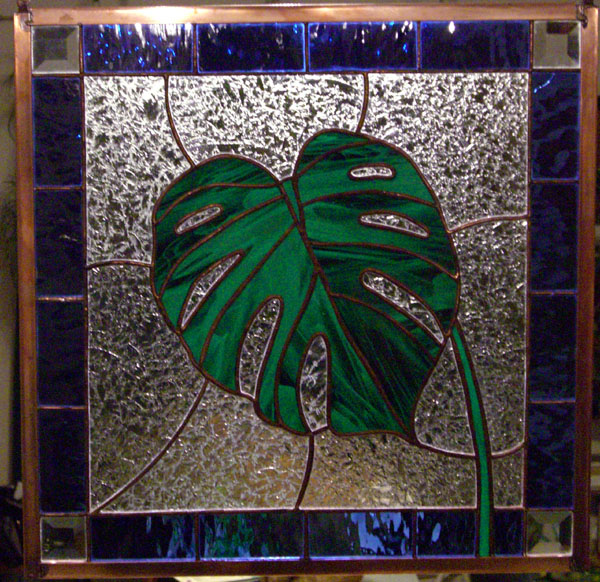 Monstera leaf in Stained Glass